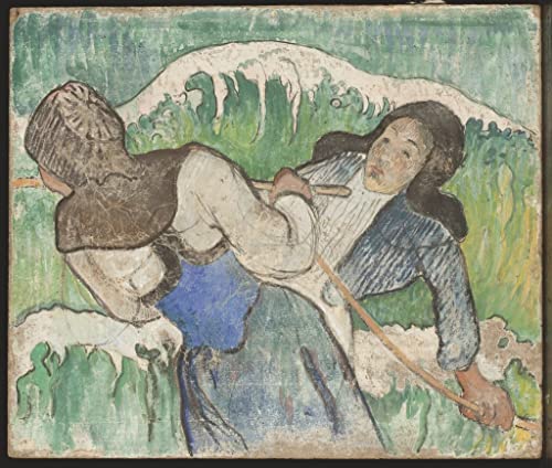 Art Mural les Pêcheuses de Goemon Gauguin Graffiti Moderniser un Mur Blanc 60x90cm
