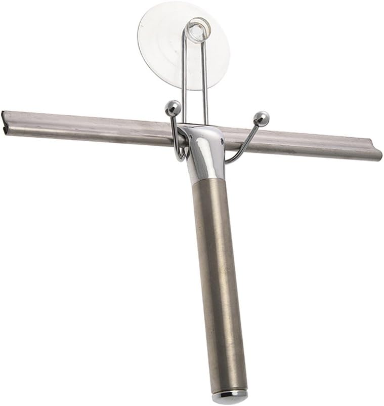 Chrome Metal Shower Squeegee with Suction Cup 25 x 16.5 cm