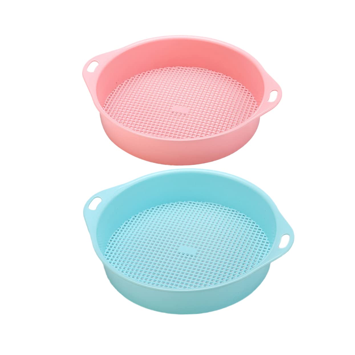 Sosoport 2sets Soil Sieve for Garden Plastic Mesh Easy-Handle Tool for Gardening Accessories 2pcs*2