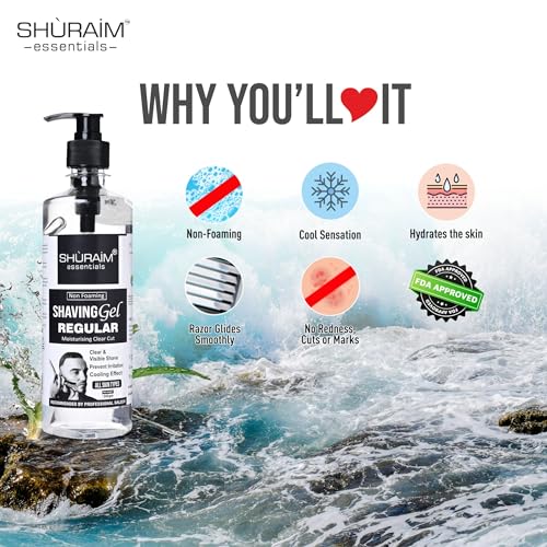Image of Shaving Gel Non Foaming Clear Cut Professional Aloe Vera n Glycerin | Maximum Visibility n Smooth Beard Shaving Gels (500 ml) For Men Woman Paraben and Sulpfate Free,