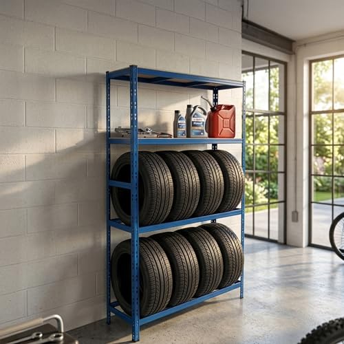 Étagère de 600 kg pour pneus avec structure emboîtable en acier