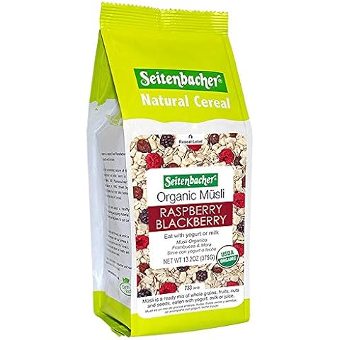 Seitenbacher Muesli Organic Oat, Barley, Raspberry and Blackberry Muesli, Wheat Free, 3 Pack 13.2-Ounce Bags, made in Germany Cover