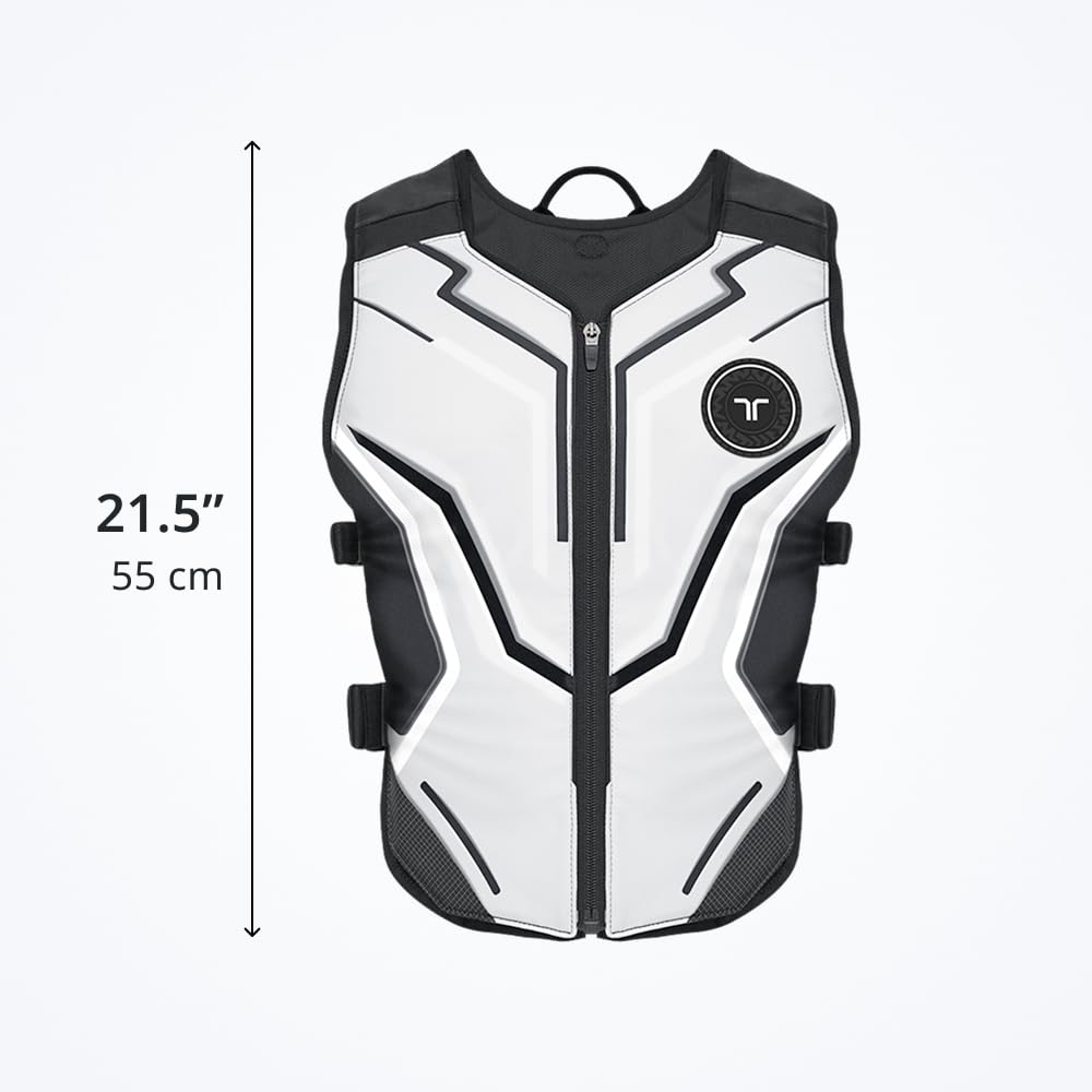 bHaptics TactSuit Air Ash, Gilet Haptique 16 Moteurs, Couleur Noir - Blanc
