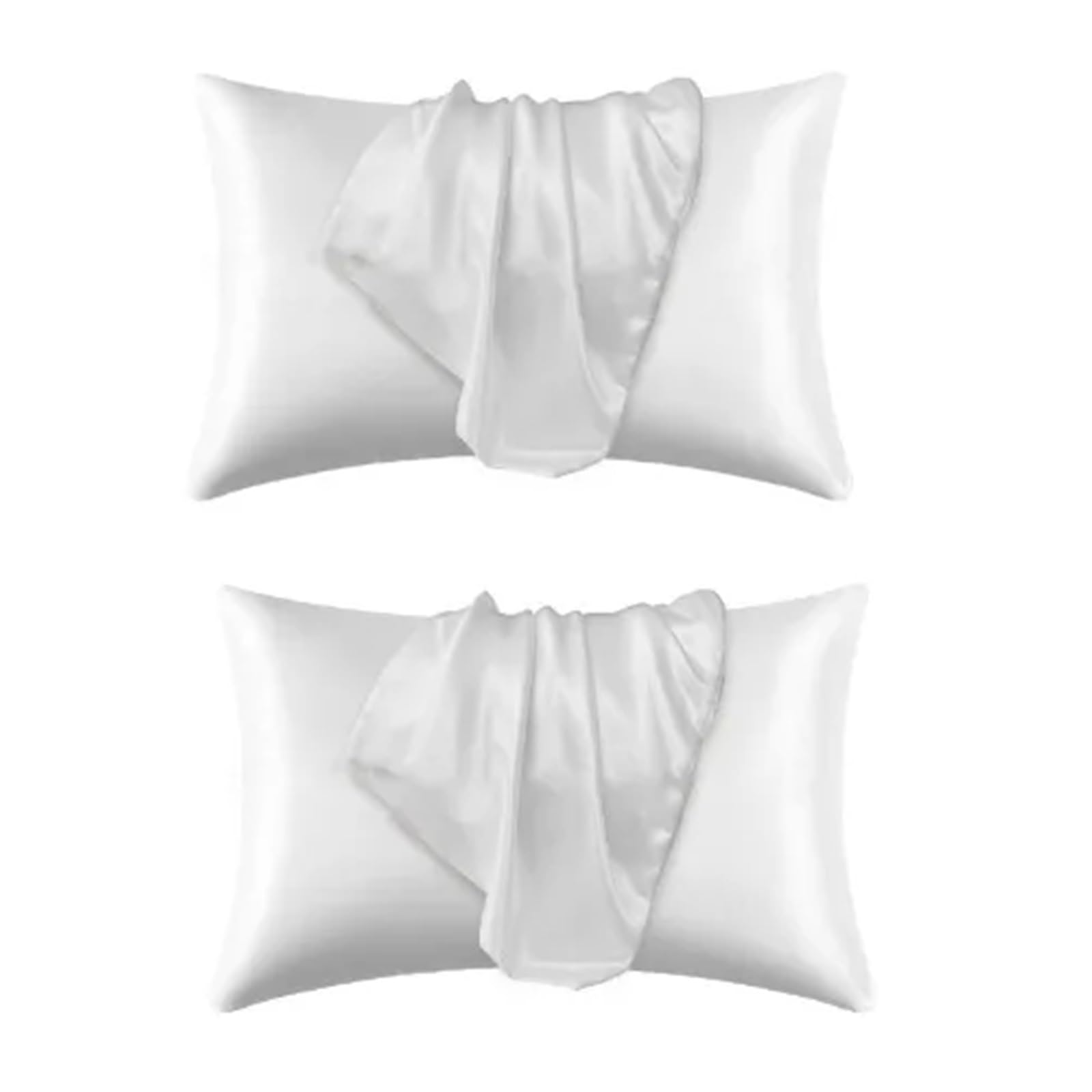 Mulberrys Silk Pillowcase | Anti-Frizz Hair Care Skin Protections | Soft And Comfortable(White-2pcs,51cmx76cm)