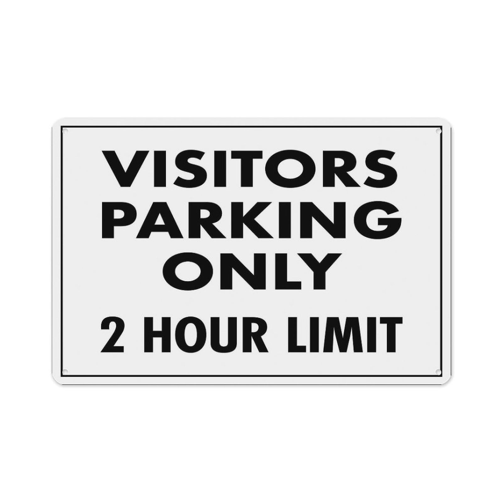 peiyeety Visitor Parking Only 2 Hour Limit Sign Aluminum Tin Warning Signs for Home Outdoor Garden 8X12 Inches
