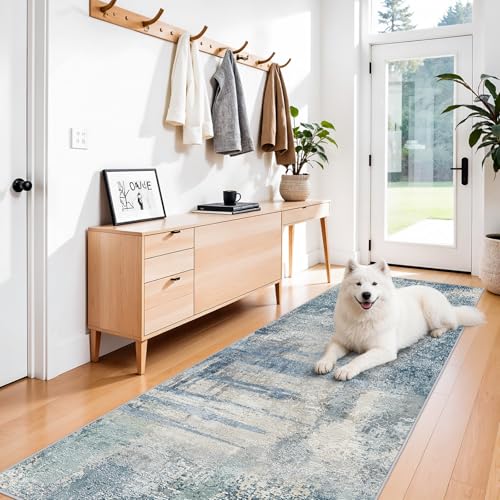 BYYVOO 3x10 Extra Long Runner Rug Non-Slip Washable - Abstract