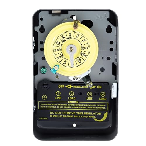 Image of Intermatic T104 24-Hour Mechanical Timer Switch - 208-277 VAC, DPST, Indoor Metal Enclosure, Heavy-Duty, Manual Override, 40 Amp - Ideal for Lights, Pumps, Fans, and HVAC Systems (Pack of 3)