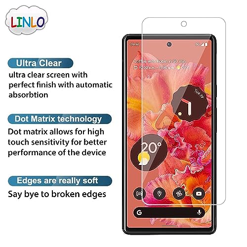 Image of Tempered Glass Screen Protector Compatible for Google Pixel 6 with Full Screen Coverage; Except Edges and Easy Installation Kit(Transparent), Pack of 1