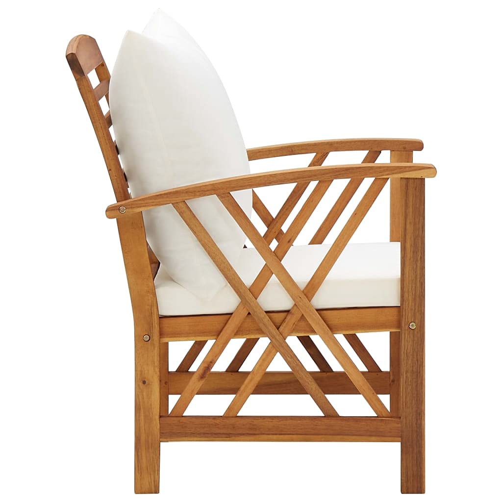 vidaXL Salon de Jardin 5 pcs avec Coussins Meubles d'Extérieur Mobilier de Patio Meubles de Terrasse Mobilier de Jardin Bois d'Acacia Massif