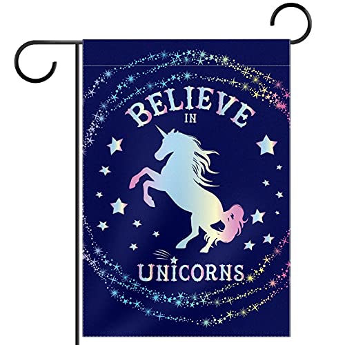 Drapeau de jardin licorne 30x45 cm double face résistant pour l'extérieur