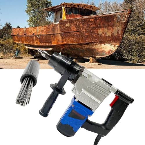 BDJSN Scrostatore Elettrico Ad Aghi da 4500 Giri/min, Scrostatore Ad Aghi Portatile di Grado Industriale da 1100 W, per La Rimozione di Ruggine, Scorie di Saldatura E Vernice, per Auto, Navi, Ponti