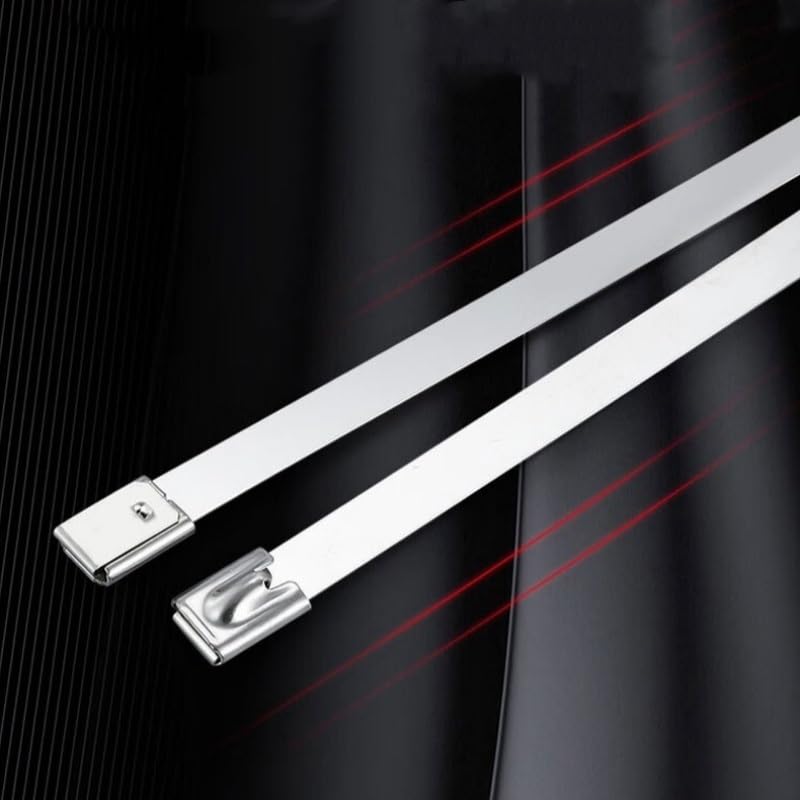 Opaski metalowe, Samoblokująca opaska kablowa ze stali nierdzewnej 304 Uniwersalne metalowe opaski zaciskowe do wydechu(50cm,7.9mm)