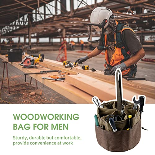 Baugger Bolsa de jardim com 17 bolsos bolsa de marcenaria para homens kit de ferramentas de jardinag