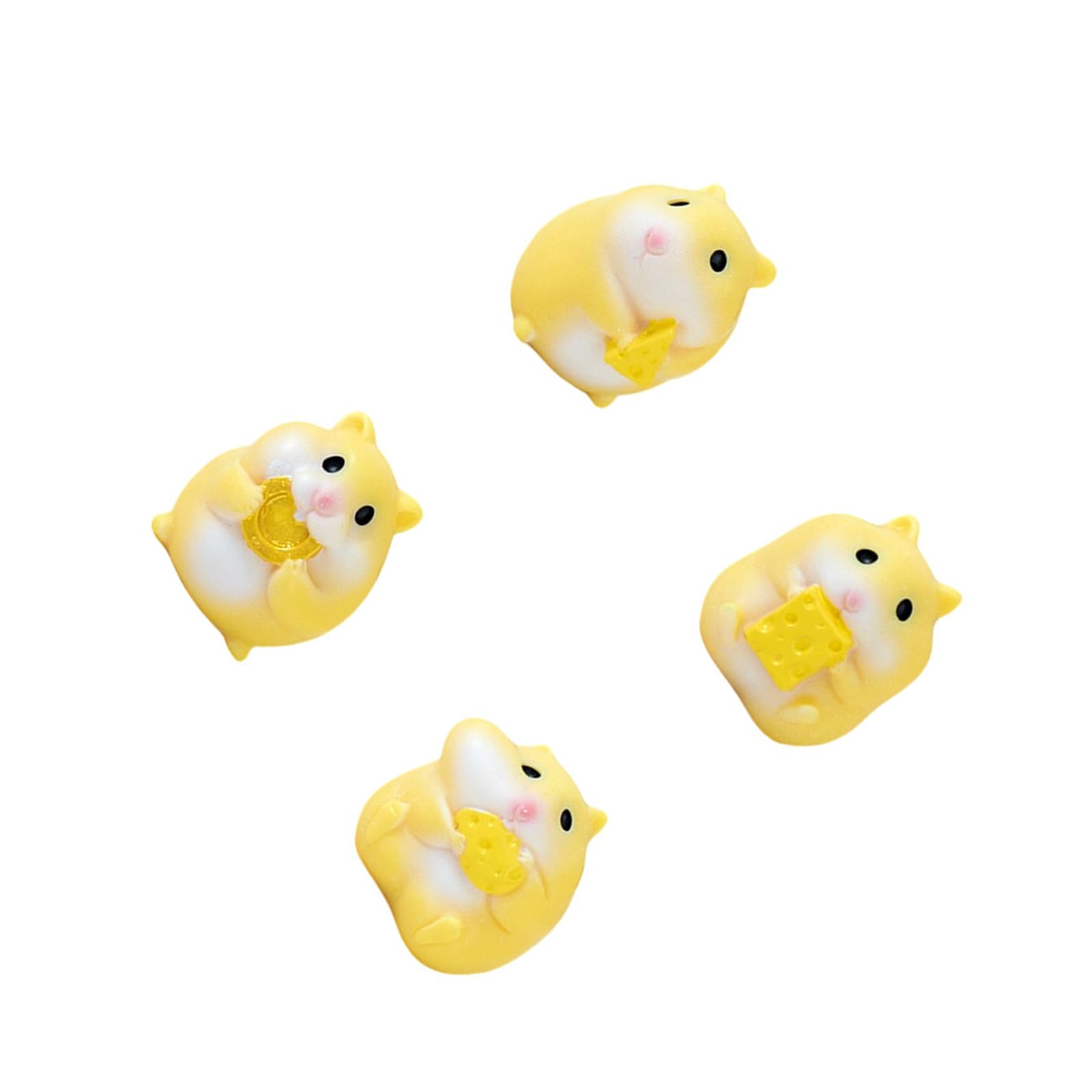 ordinarYone Garden Statues Lovely Little Yellow Hamster Figurines Resin Hamster Sculpture Garden Yard Ornaments for Outdoor Home Dec