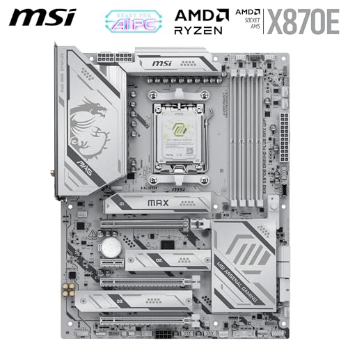 Image of MSI MAG X870E Gaming Plus MAX WiFi Motherboard, ATX - Supports AMD Ryzen 9000 /8000 / 7000 Processors, AM5 - DDR5 Memory Boost (up to 8200+ MT /s OC), PCIe 5.0 x16, M.2 Gen5, Wi-Fi 7, 5G LAN