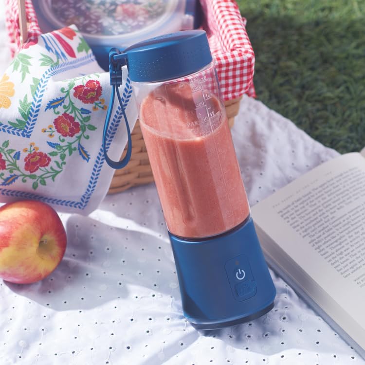 Portable Rechargeable Blender with 6-Prong Blade, 16oz BPA-Free Jar, 20+ Blends per Charge – Perfect for Smoothies, Frozen Drinks, and More – On-the-Go Convenience with Extra Lid & Safety Lock