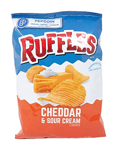 Ruffles Ridged Potato Chips, Cheddar Sour Cream, 2.5 Oz