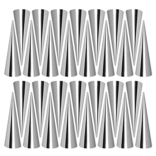 Corne Pâtisserie en Acier Inoxydable, FantasyDay Lot de 30 Moules à Cornets Pain Tube Croissant - Cannoli Moule pour Croissants, Douilles Pâtisserie, Gâteau, Moule...