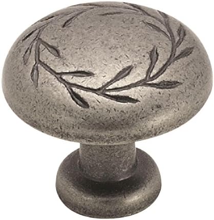 Amerock | Cabinet Knob | Weathered Nickel | 1-5/16 inch (33 mm) Diameter | Nature'S Splendor | 1 Pack | Drawer Knob | Cabinet Hardware