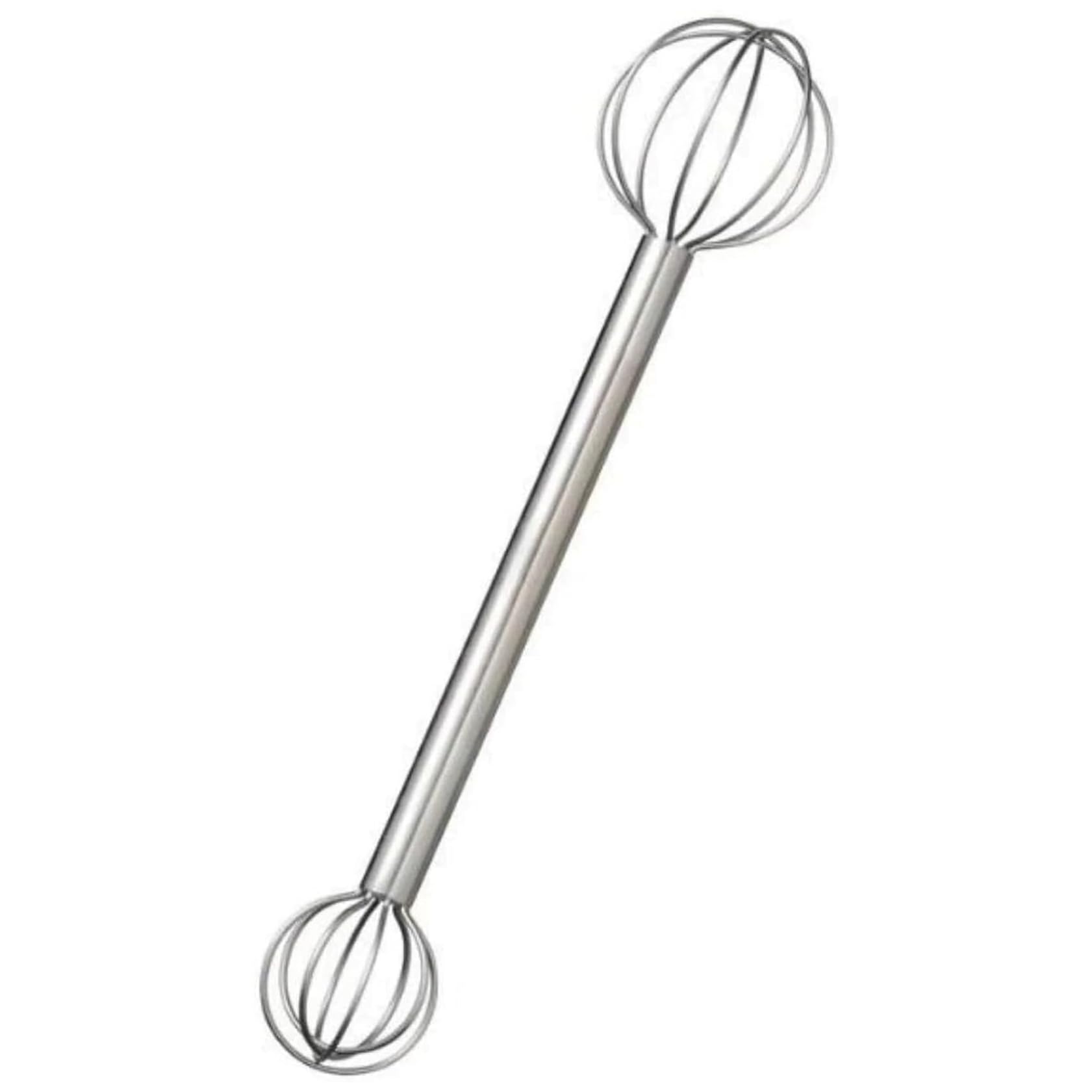 Gemuseeee 7.87 Inch Stainless Steel Dual-Head Miso Muddler Whisk for Soup Sauce Batter Japanese Kitchen Gadget Stirring Tool