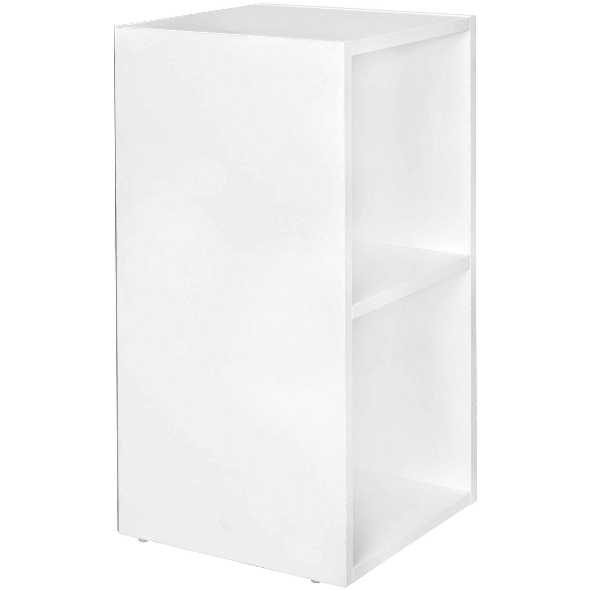 FineBuy Scaffale 30x30x60 cm Bianco, Libreria Stretta con 2 Scomparti | scaffale piccolo per libri e decorazioni, scaffale per soggiorno, bagno e ingresso, autoportante, superficie facile da pulire