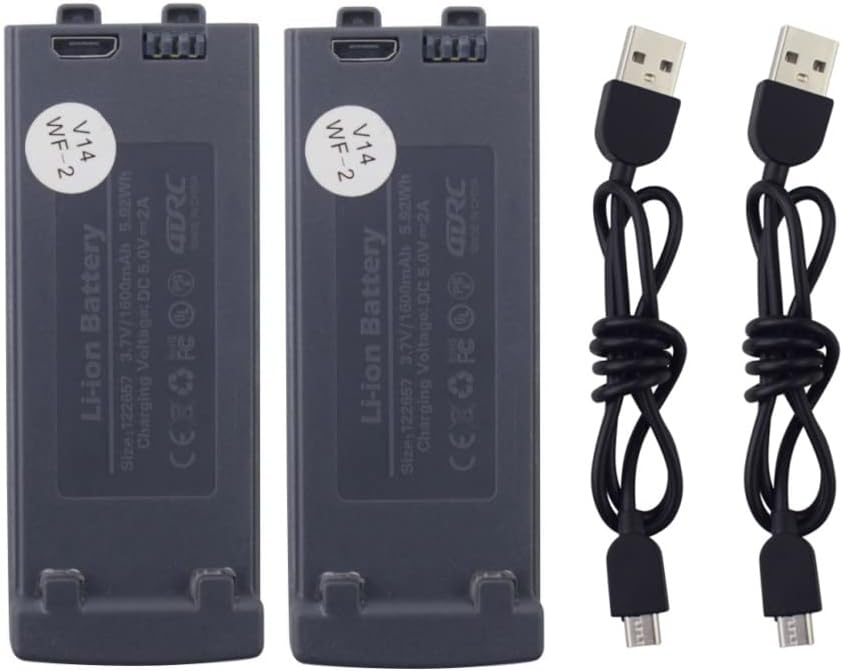 sea jump Accessories 2PCS 3.7V 1600mah Lithium Battery with USB Charging Cable for 4D-V14 4DV14 Aerial Photography Quadcopter Accessories RC Drone Lithium Battery