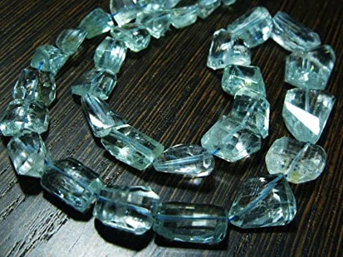 Aigue-marine pierres brutes facettées nuggets de 7 à 19mm pour collier DIY