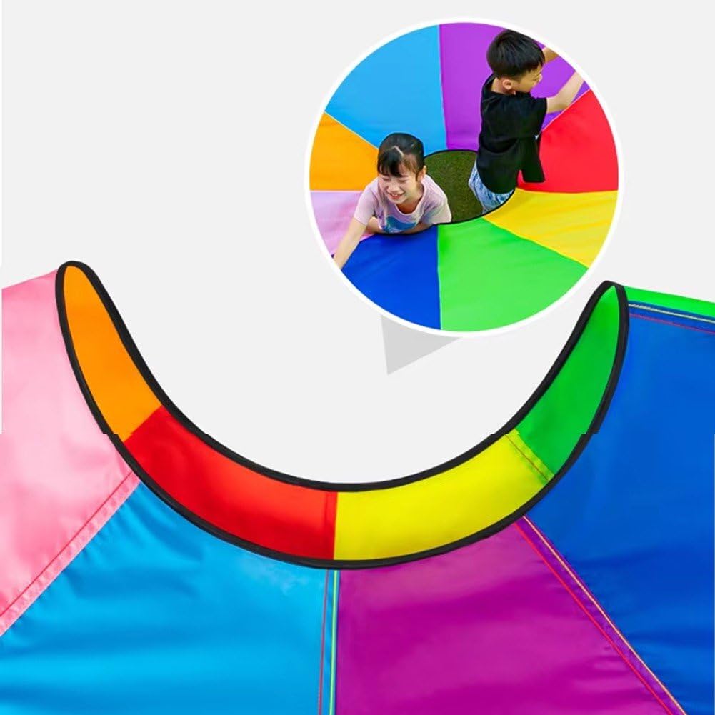 Paracaídas para Niños con Agujeros, Juguete Arcoíris, Equipo de Juego al Aire Libre