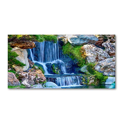 Fond de hotte verre vert 100x50cm et dosseret de cuisine anti-éclaboussures motif nature
