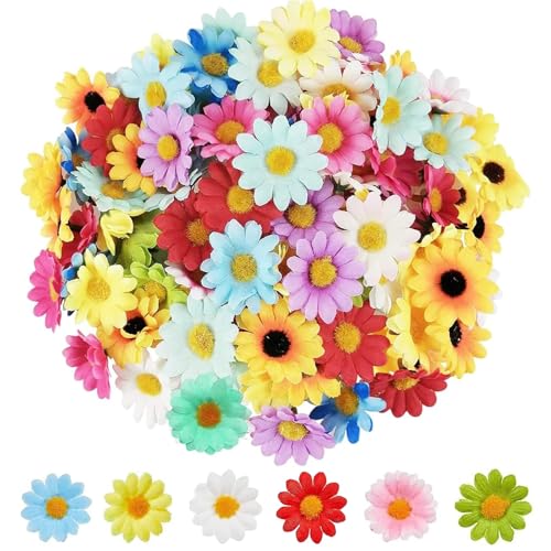 PANYI 100 de Paquet Marguerite Artificielle 4,5 cm Decoration Fleur Marguerite Fleur Decoration Guirlande Artificielle Fleur Les Fêtes la Maison Les Travaux Manuels (12...