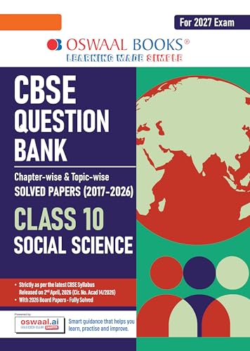 Oswaal CBSE Class 10 Social Science Question Bank | Chapter & Top...