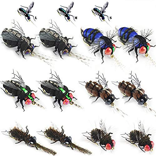 YAZHIDA Realistic Flies Fly Fishing Flies kit - Handmade Dry/Wet/Fly Fishing Lures (panfish Flies)