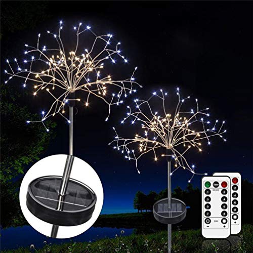 Uonlytech Solar Powered Dandelion Garden Lights Waterproof 153 LEDs Solar Firework Decorative Lights for Yard Pathway Outdoor
