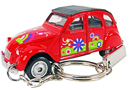 Porte clés Citroën 2CV rouge, personnalisable Cover