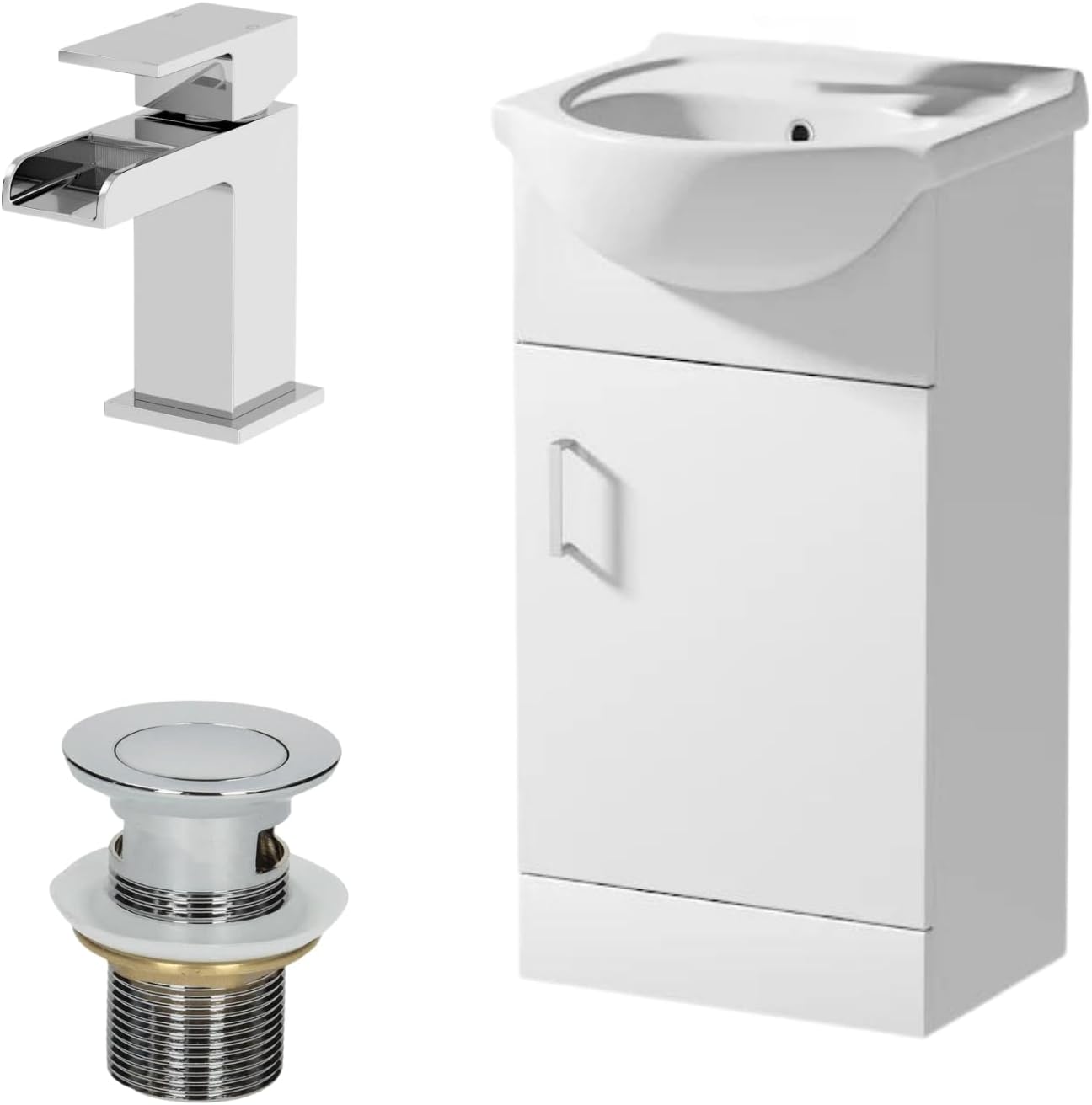 Affine® 450mm Bathroom Vanity Unit Ceramic Sink Floorstanding Storage ...