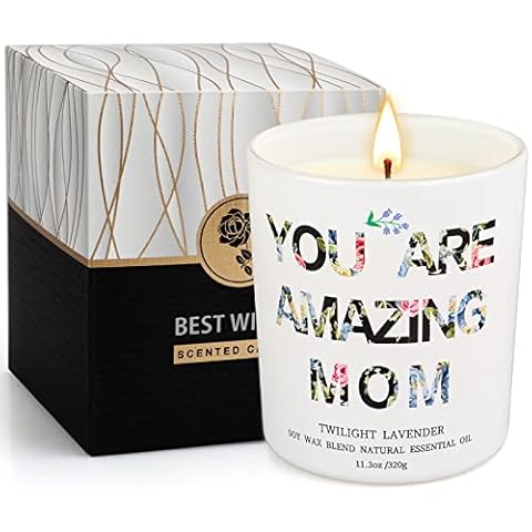 YMing Scented Candles Gifts for Mom, Natural Soy Wax Gift Set, Candles Gifts for Women or Mum, Mothers Day Gifts, Lavender Cover