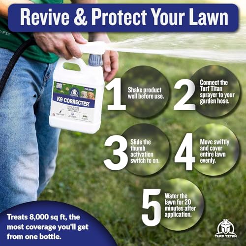 Image of Turf Titan K9 Correcter - Dog Urine Neutralizer for Lawn (1 Gallon) - Urine Neutralizer For Dogs to Revive your Grass - Lawn Care Solution for Green, Odor-Free Grass