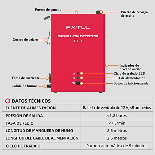 Fxtul Automotive Evap Smoke Machine Fuel Leak Detector Leak Down Tester With Dual-Modes 12V Car Pipe Vacuum Leakage Tester For All Cars, Motorcycles, Snowmobiles, Atv, Light Trucks #TOP3