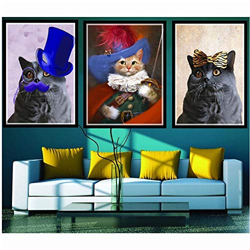 Cuadros de gatos de pared posters modulares decorativos de lienzo para cuarto
