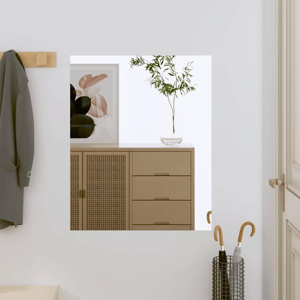 Espejo de pared 50 x 60 cm de cristal rectangular con corte facetado, montaje en pared para baño, dormitorio, pasillo, salón, decoración vintage y estilo cosmético