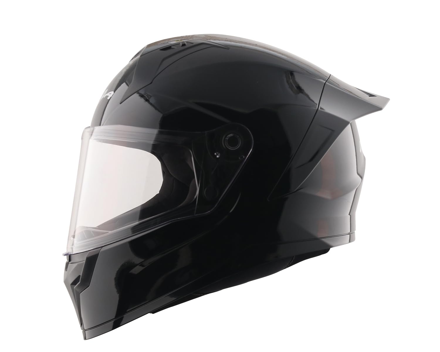 Vega Sonic ISI and DOT Certified Gloss Finish Full Face Helmet for Men with Clear Visor and Spoiler-Black-M