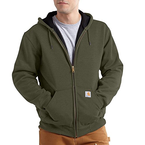 Image of Carhartt Men's Rain Defender Rutland Thermal Lined Hooded Zip Front Sweatshirt