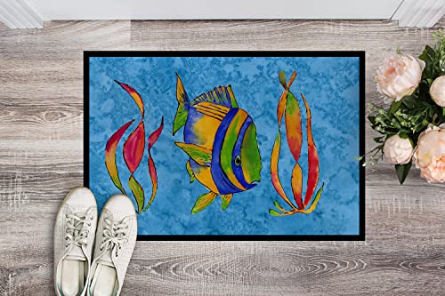 Caroline's Treasures 8713JMAT Tropical Fish and Seaweed on Blue Indoor or Outdoor Mat, 24 x 36, Multicolor - Image 2