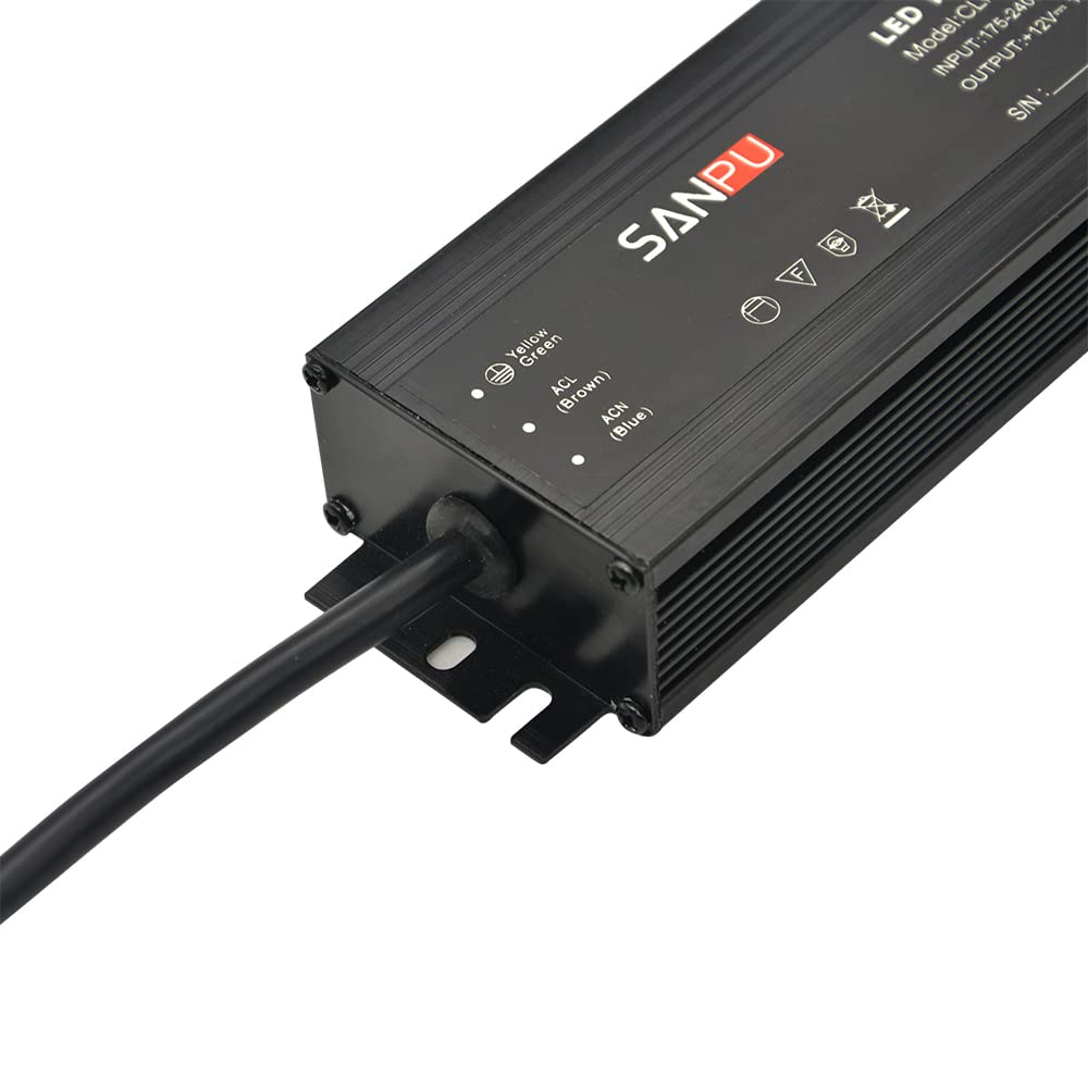 Impermeabile 12 Volt LED Alimentatore 12V DC 200W 16A IP67 220V AC-DC Illuminazione Trasformatore Driver 12VDC Sottile Alluminio (SANPU CLPS200-H1V12)