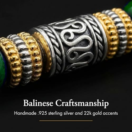 Pulsera de cuentas de jade verde y plata esterlina miniatura 4