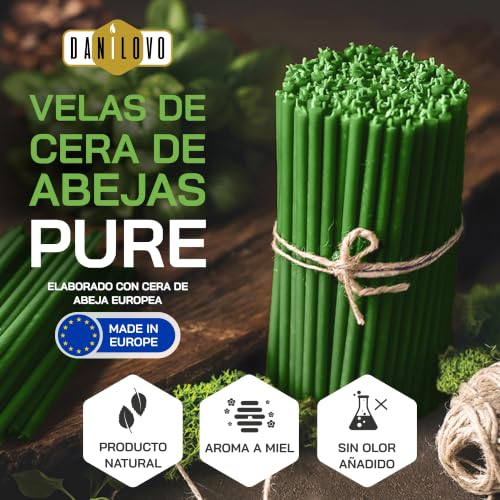 Miniatura 2 de Danilovo Velas De Cera De Abeja Pura, Velas Naturales Ortodoxas Para Oración De La Iglesia, Rituales, Meditación, Decoración De Tartas De Cumpleaños, 50 Unidades Verde