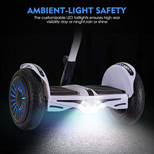 Smart Self-Balancing Electric Scooter, 10" Tires Balance Hoverboard With Led Light, Bluetooth App Management, Easier To Ride And Safer Idea Gifts For Kids And Adults - White Upgrade #TOP6