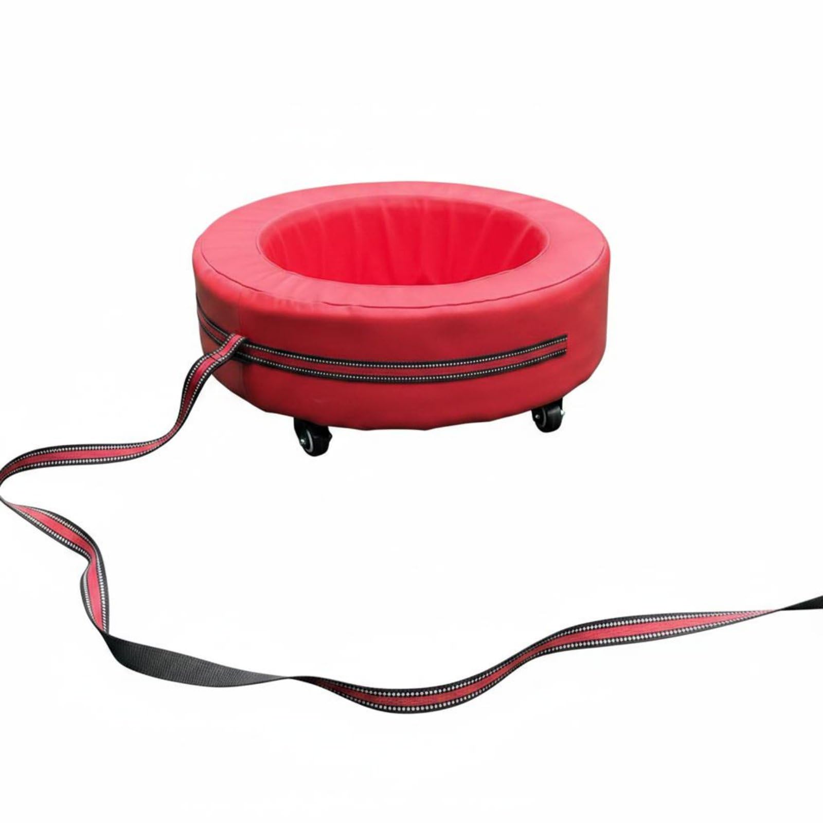 Kinder Trainingsroller Sozialscooter Ziehwagen Motorikfahrzeug Pu-ledersitz Leicht zu für Gemeinsames Spiel Entwicklung von Koordination Vorschulveranstaltungen, Rot