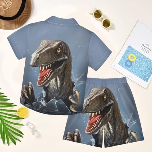 Image of visesunny Boy Floral Short Sleeve Button Down Shirt & Casual Shorts Set Summer Outfits 3-10 Years Clothes