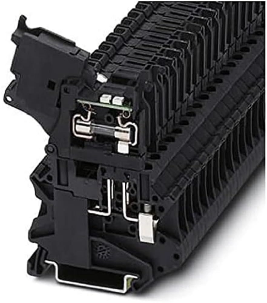 Phoenix Contact 3046090 Conn; Term Blk; Fuse; 1; 2; 26-10 AWG; Black; 6.3 A (Nom); 500 V (Nom); LED